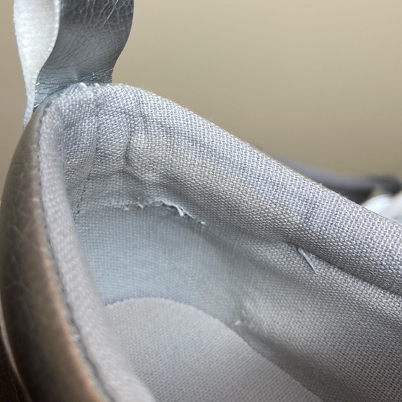 Silver H&M sneakers size 7, worn once, white laces and platform, super fun! - Picture 6 of 6